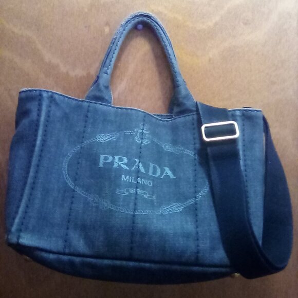 Prada black denim Canada with strap - Picture 1 of 12